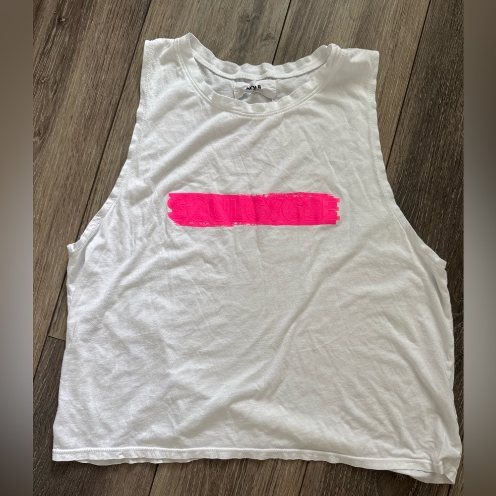 SoulCycle Cropped White Tank Top Size XL